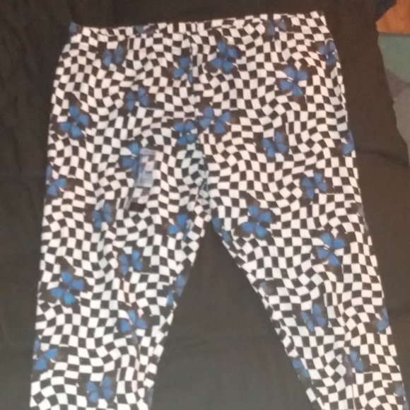 BOHO  Leggings - 3X - Checkers and Butterflies - S - Picture 2 of 3